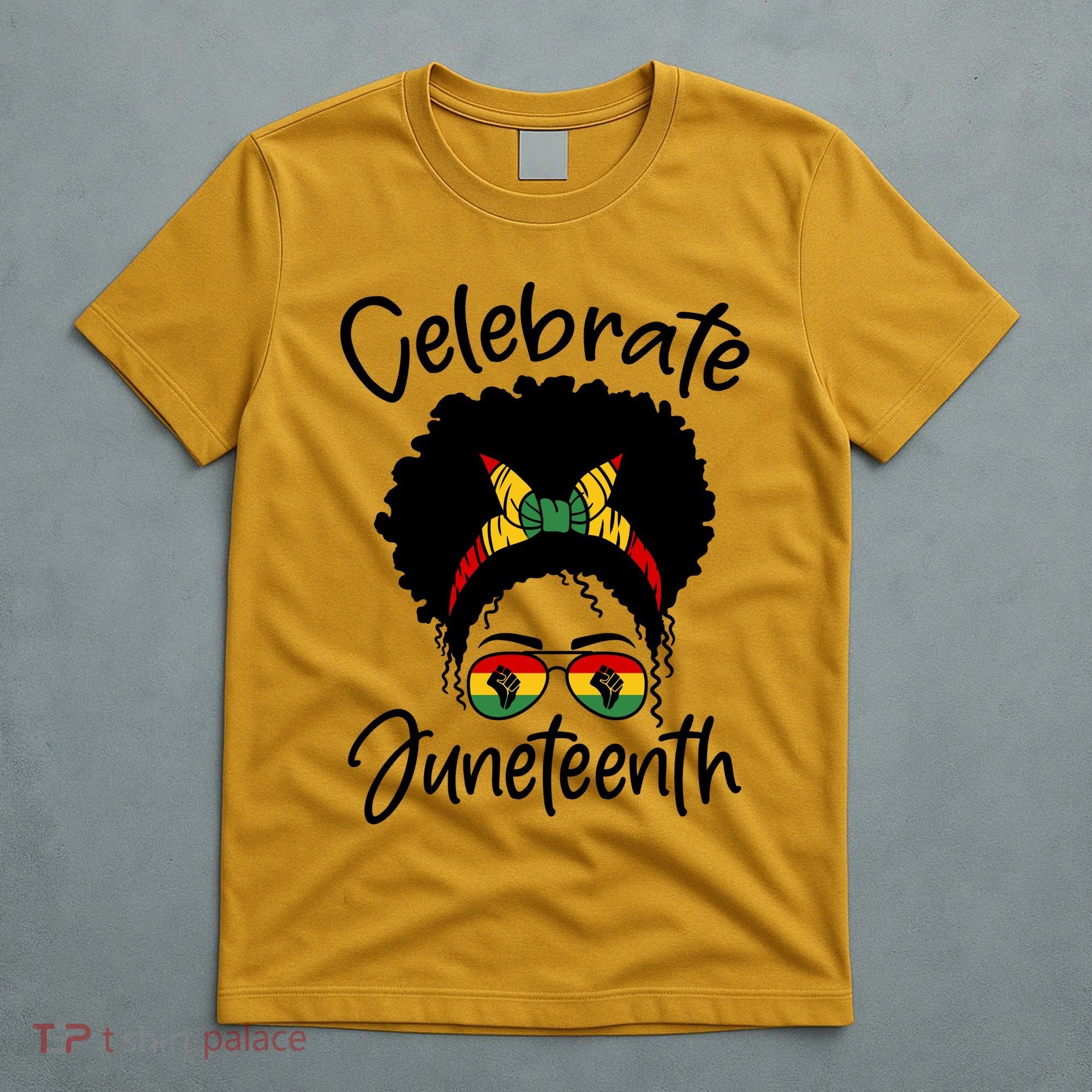 Celebrate Juneteenth Afro Bandana Traditional Colors T-Shirt