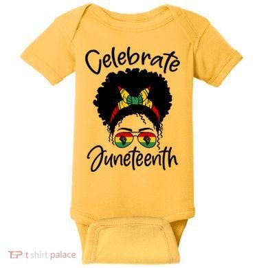Celebrate Juneteenth Afro Bandana Traditional Colors Baby Bodysuit