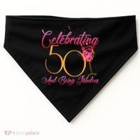 Celebrating 50 And Being Fabulous USA-Made Doggie Bandana thumb 0