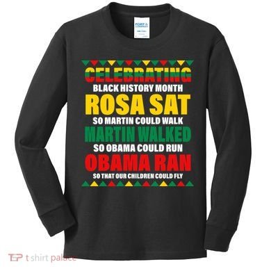 Celebrating Black History Month Kids Long Sleeve Shirt