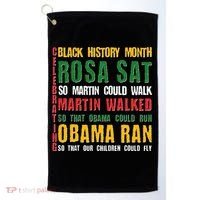Celebrating Black History Month Rosa Martin Obama Golf Towel thumb 0