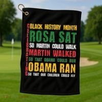 Celebrating Black History Month Rosa Martin Obama Golf Towel thumb 1