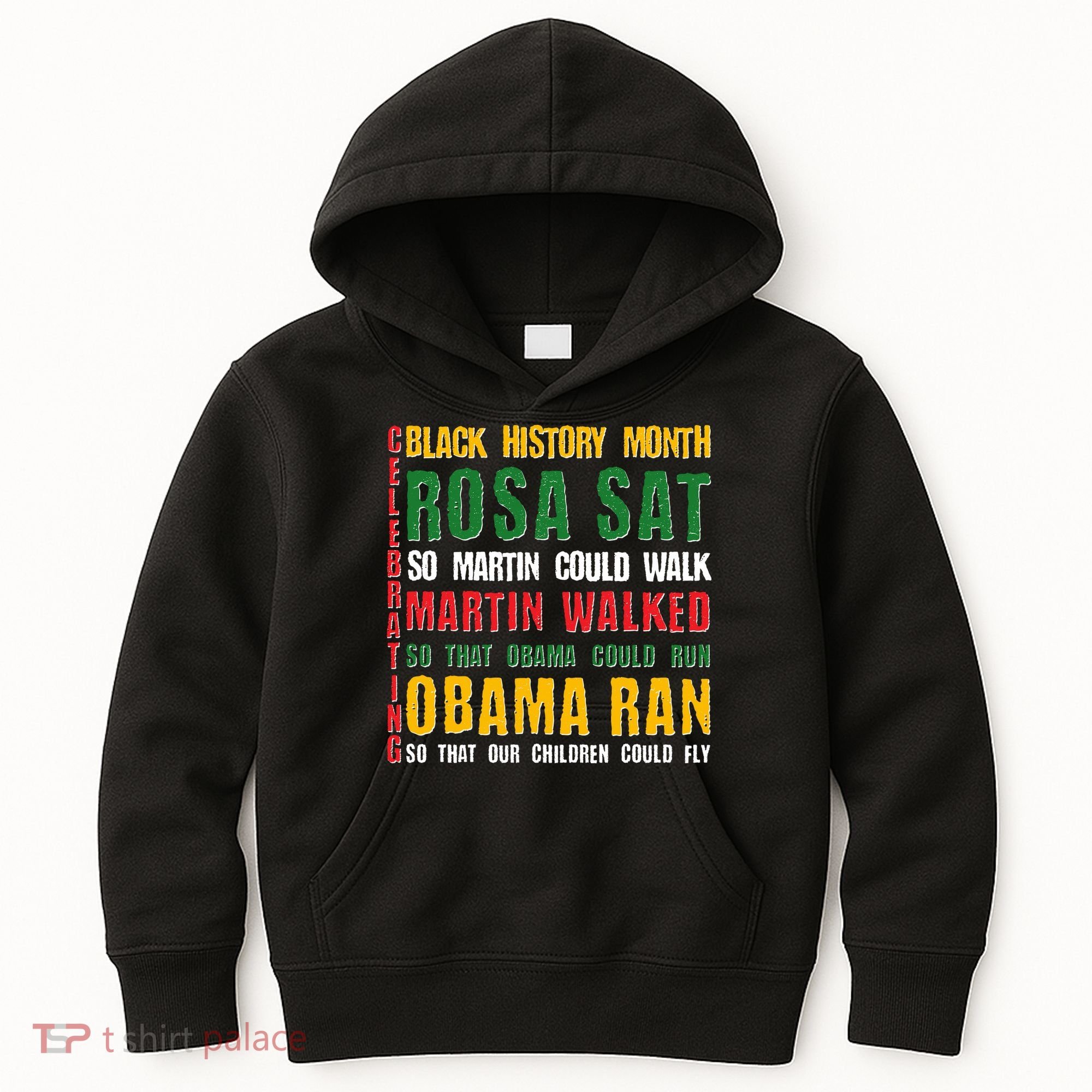 Celebrating Black History Month Rosa Martin Obama Kids Hoodie