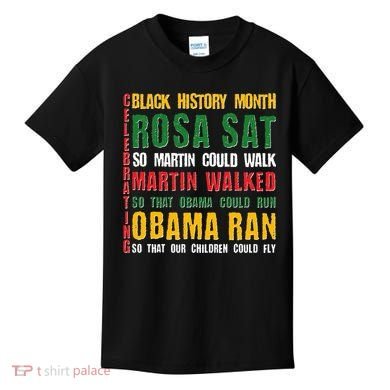 Celebrating Black History Month Rosa Martin Obama Kids T-Shirt