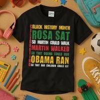 Celebrating Black History Month Rosa Martin Obama Kids T-Shirt thumb 3