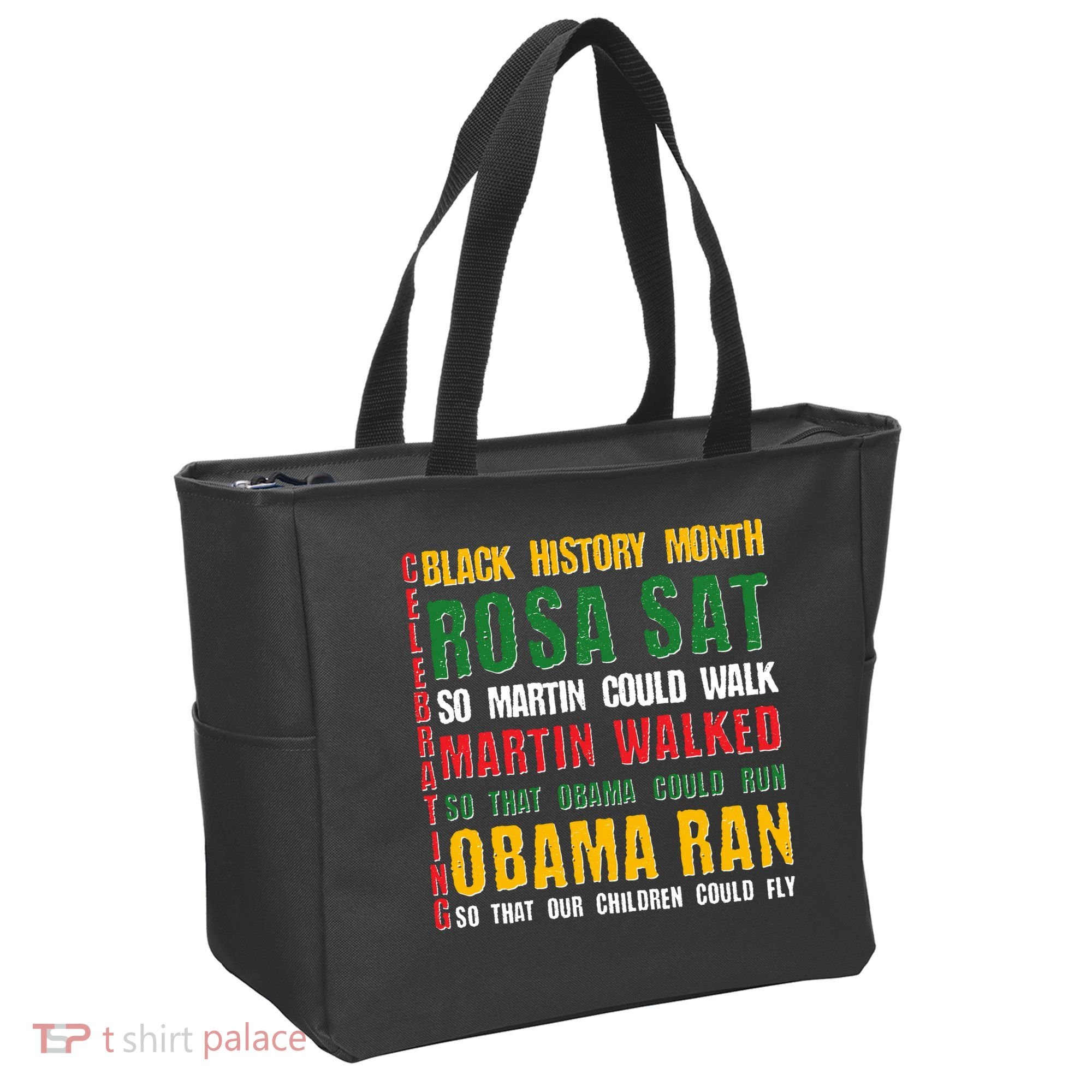 Celebrating Black History Month Rosa Martin Obama Tote Bag