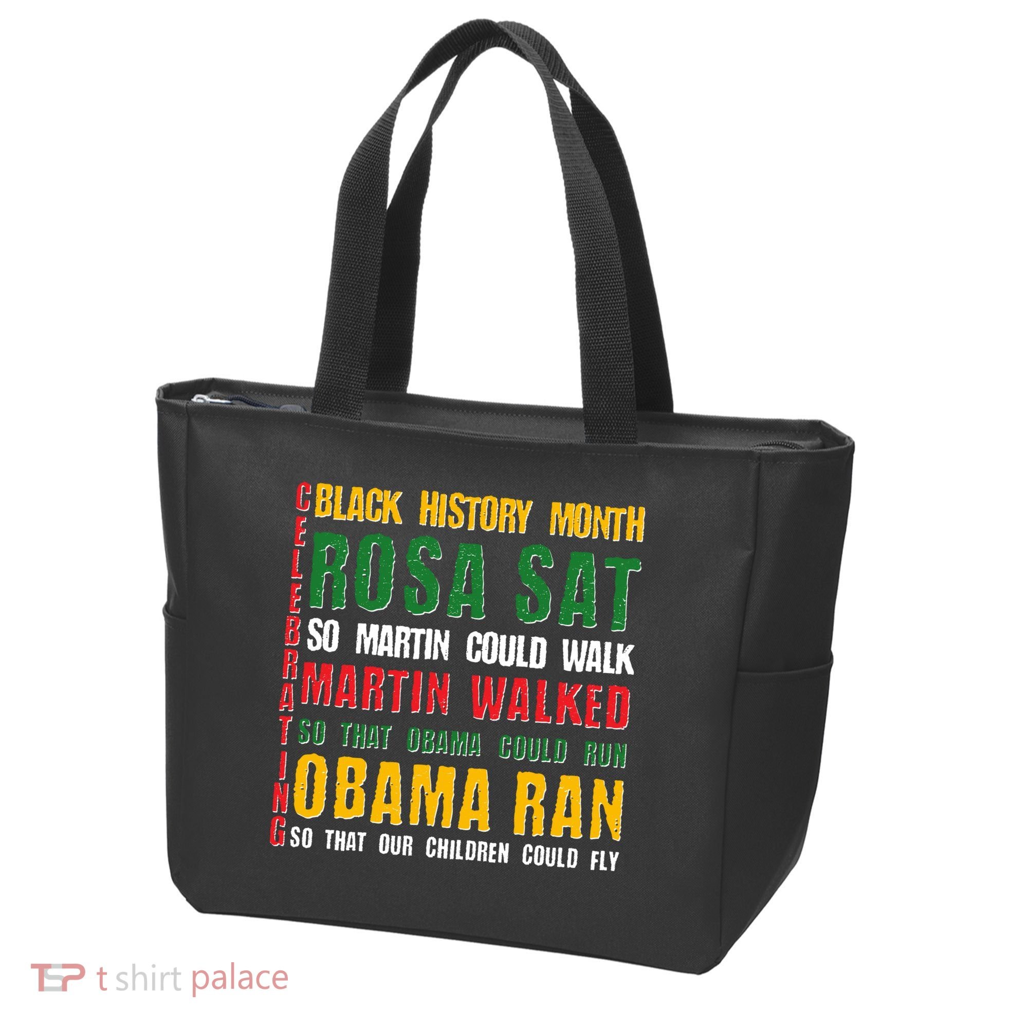 Celebrating Black History Month Rosa Martin Obama Tote Bag