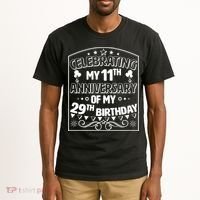 Celebrating My 11th Anniversary of My 29th Birthday 40th Birthday Tall T-Shirt thumb 2
