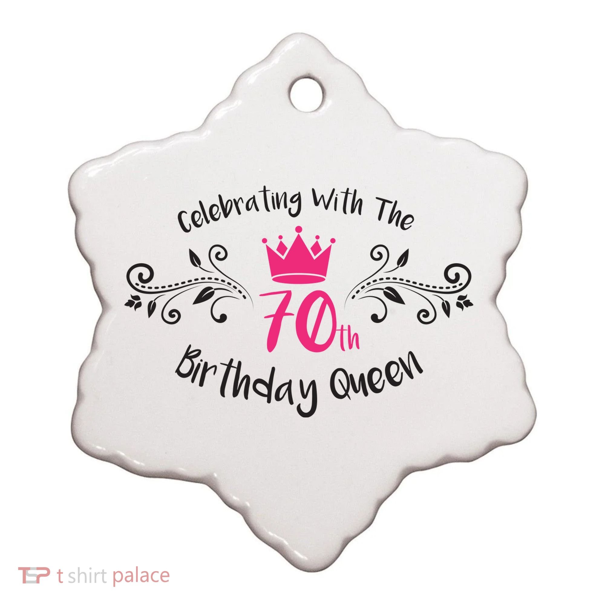 Celebrating With The 70th Birthday Queen Ceramic Ornament