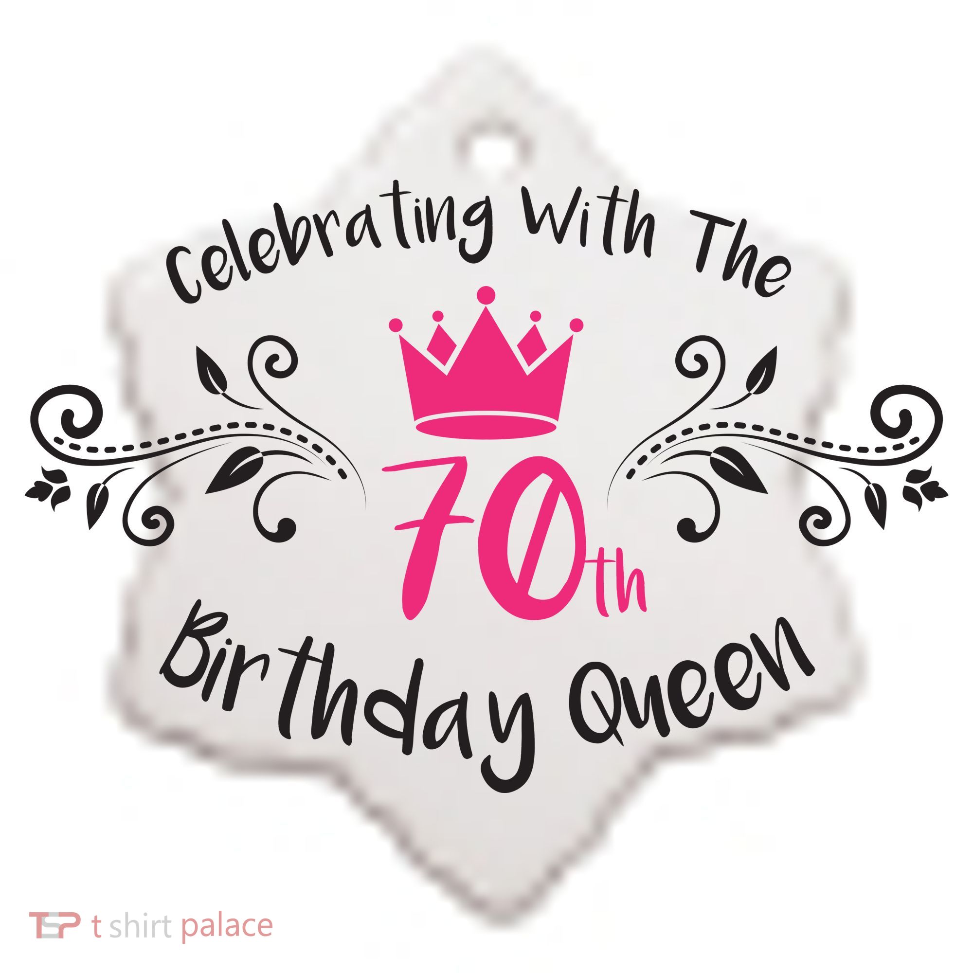 Celebrating With The 70th Birthday Queen Ceramic Ornament