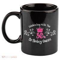 Celebrating With The 80th Birthday Queen 11oz C Handle Ceramic Mug thumb 2