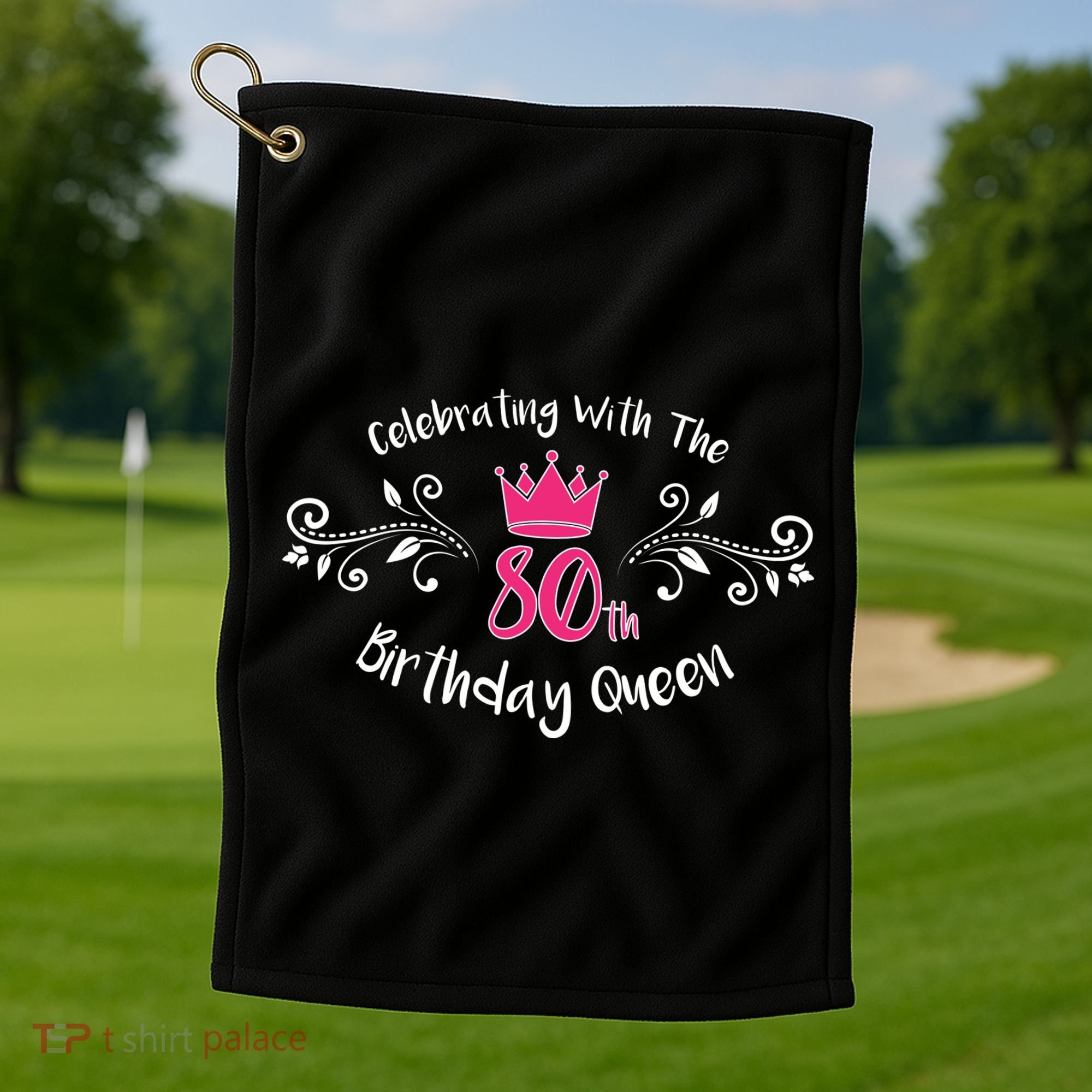 Celebrating With The 80th Birthday Queen Golf Towel