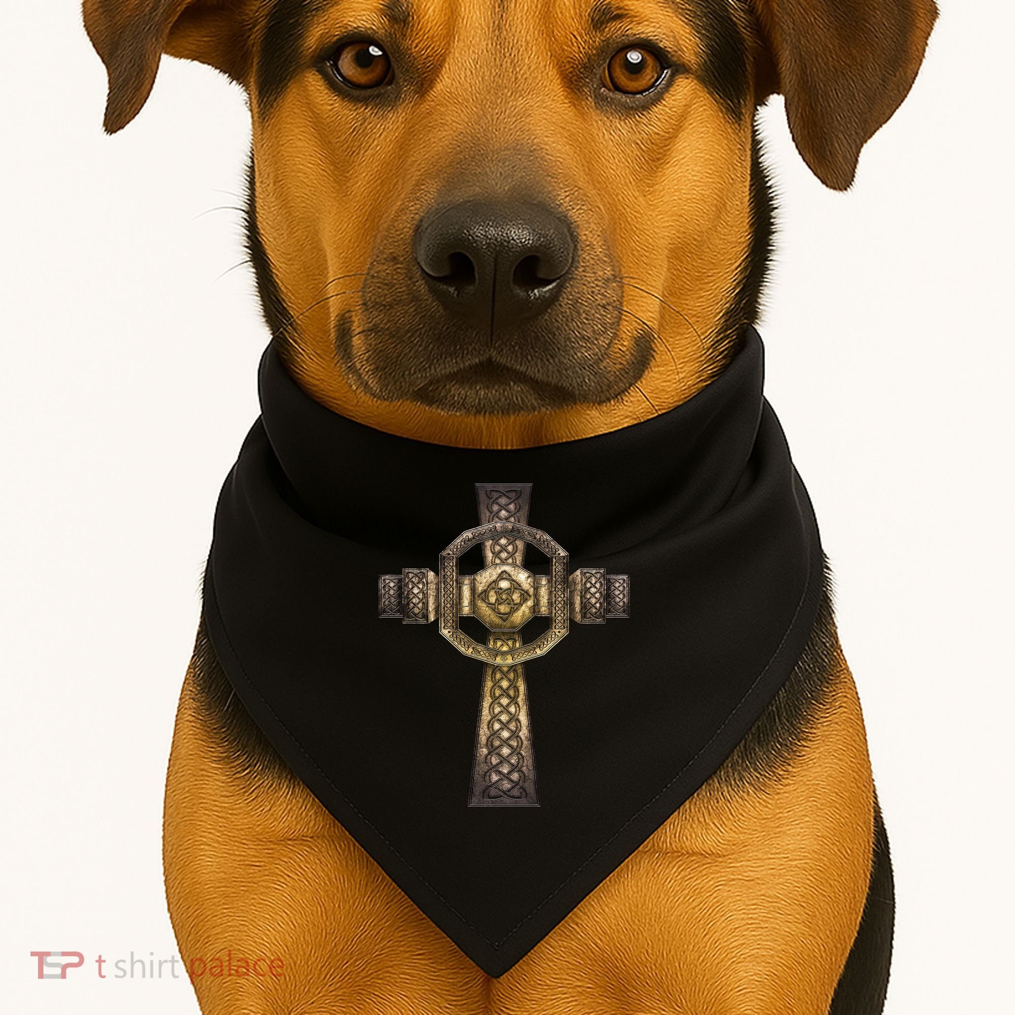 Celtic Irish Cross USA-Made Doggie Bandana