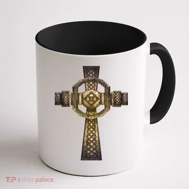 Celtic Irish Cross Coffee Mug back