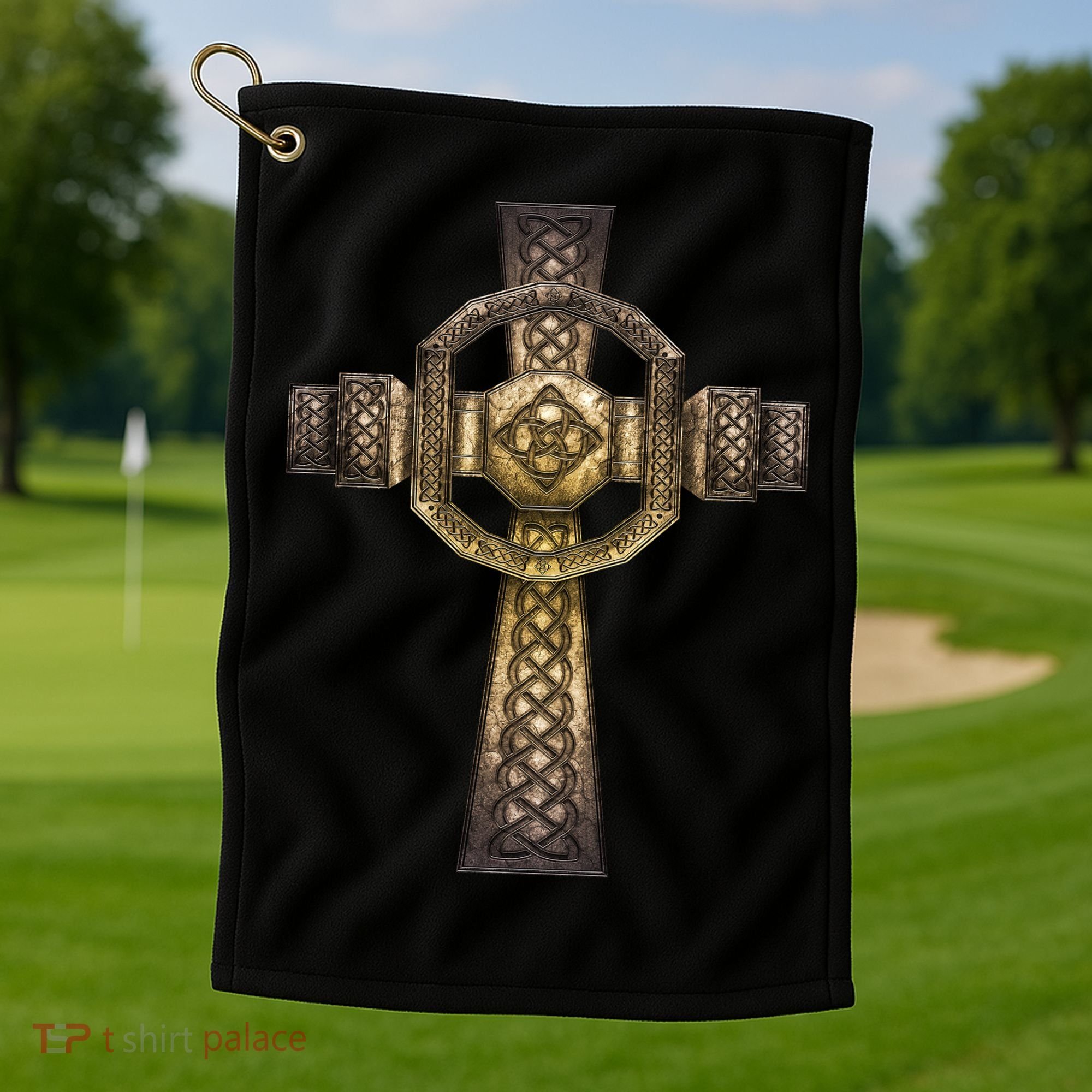Celtic Irish Cross Golf Towel