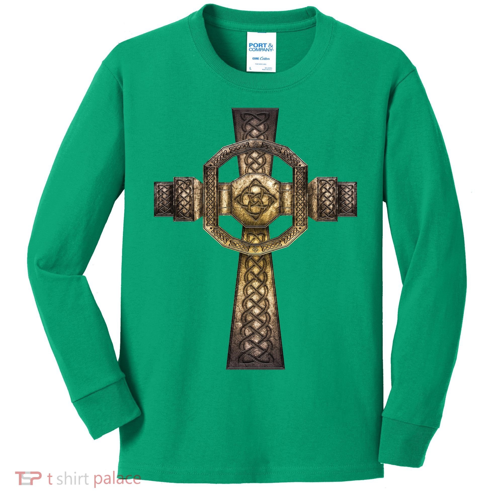 Celtic Irish Cross Kids Long Sleeve Shirt