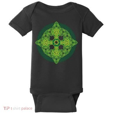 Celtic Knot Cross St. Patrick's Day Baby Bodysuit