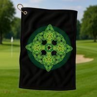 Celtic Knot Cross St. Patrick's Day Golf Towel thumb 1