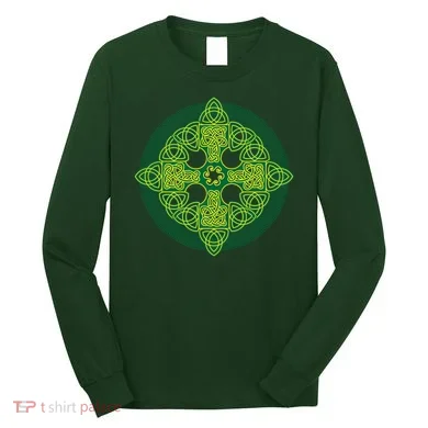 Celtic Knot Cross St. Patrick's Day Long Sleeve Shirt