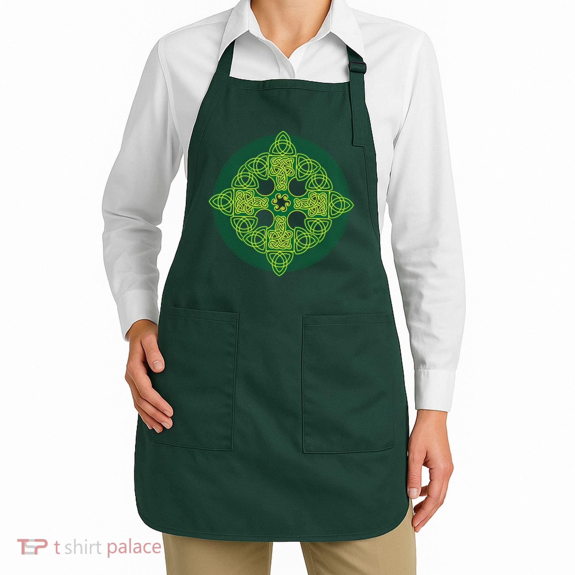 Celtic Knot Cross St. Patrick's Day Apron
