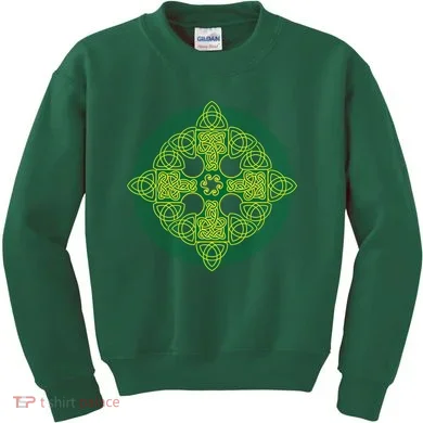 Celtic Knot Cross St. Patrick's Day Kids Sweatshirt