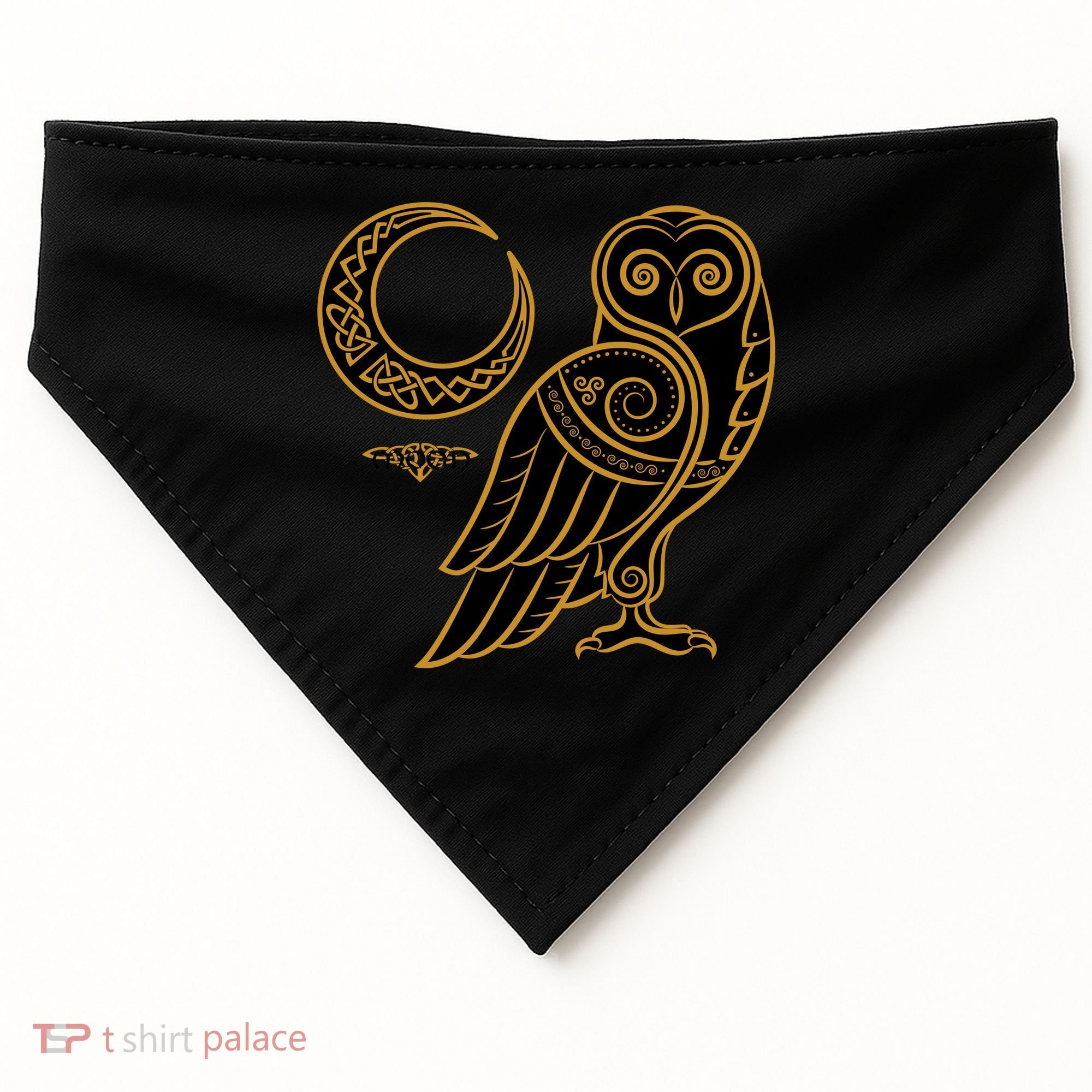 Celtic Knot Moon Owl USA-Made Doggie Bandana