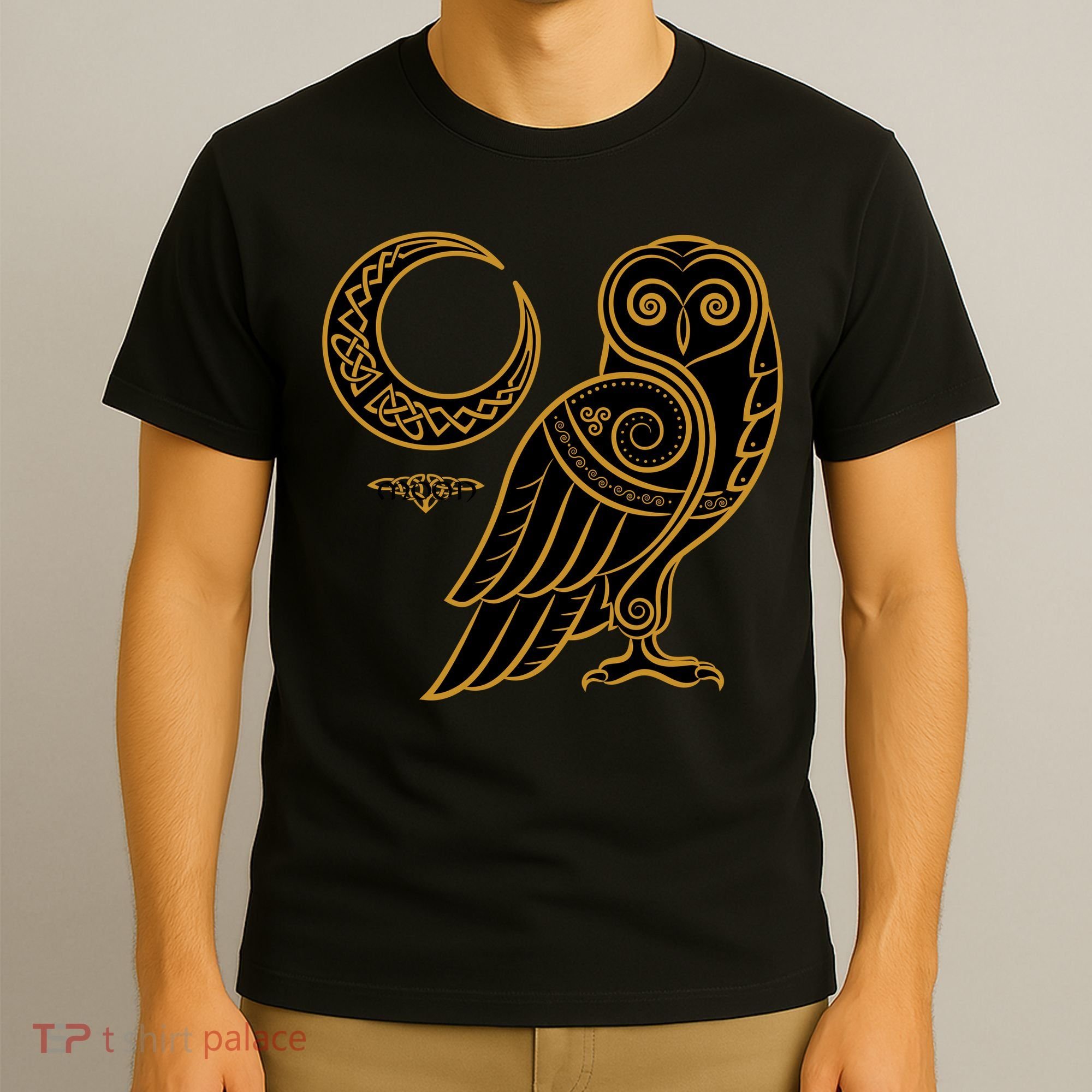 Celtic Knot Moon Owl T-Shirt