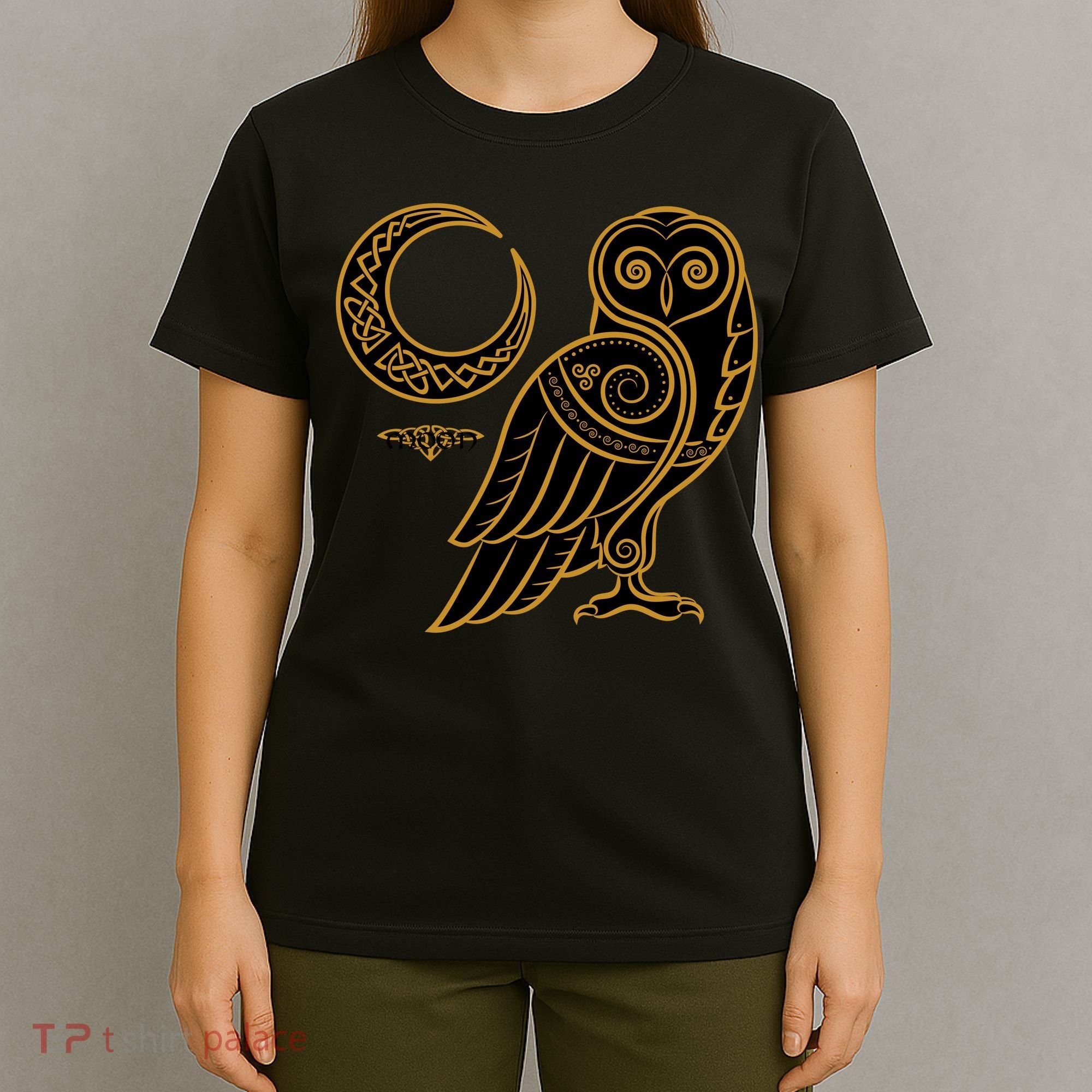 Celtic Knot Moon Owl T-Shirt