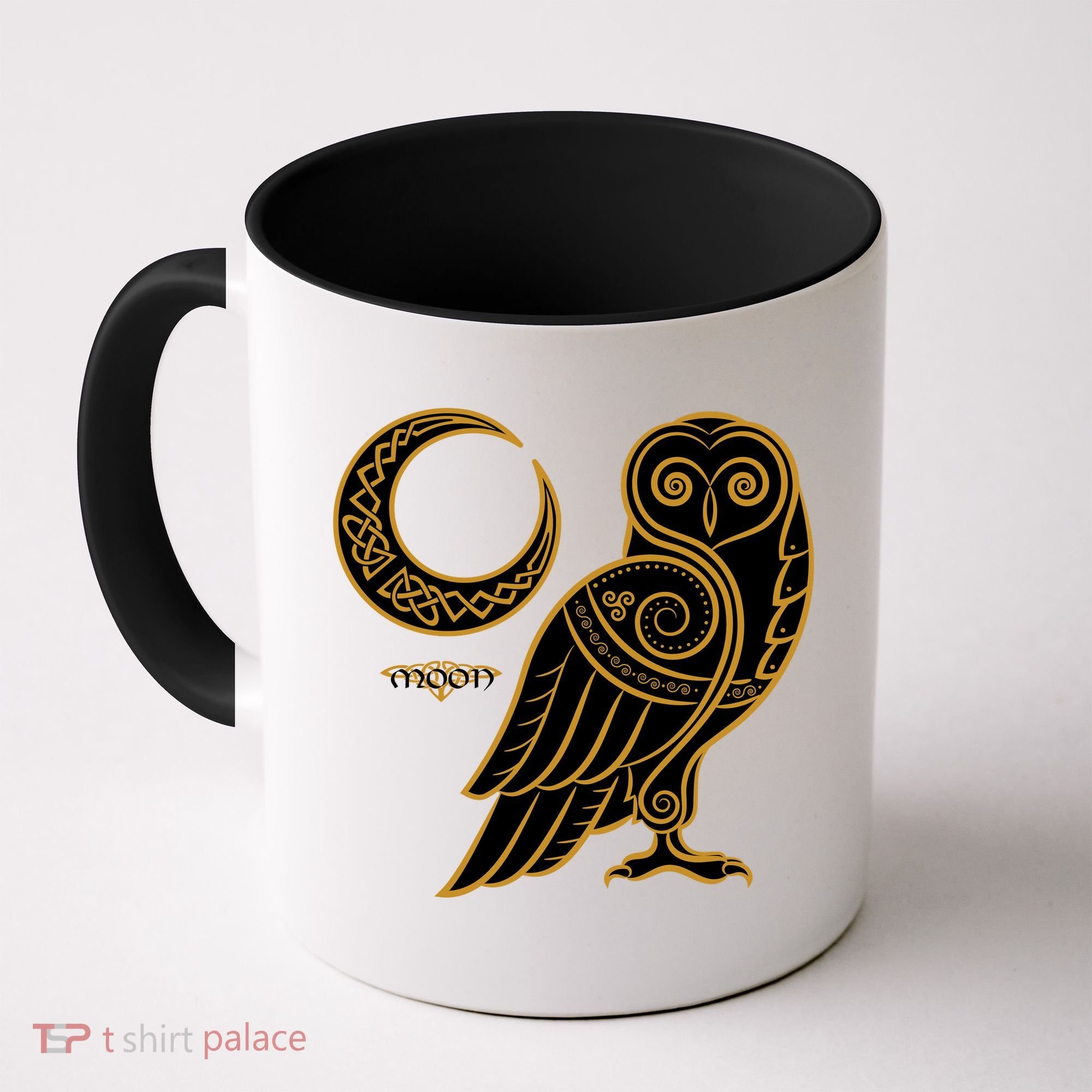 Celtic Knot Moon Owl Coffee Mug