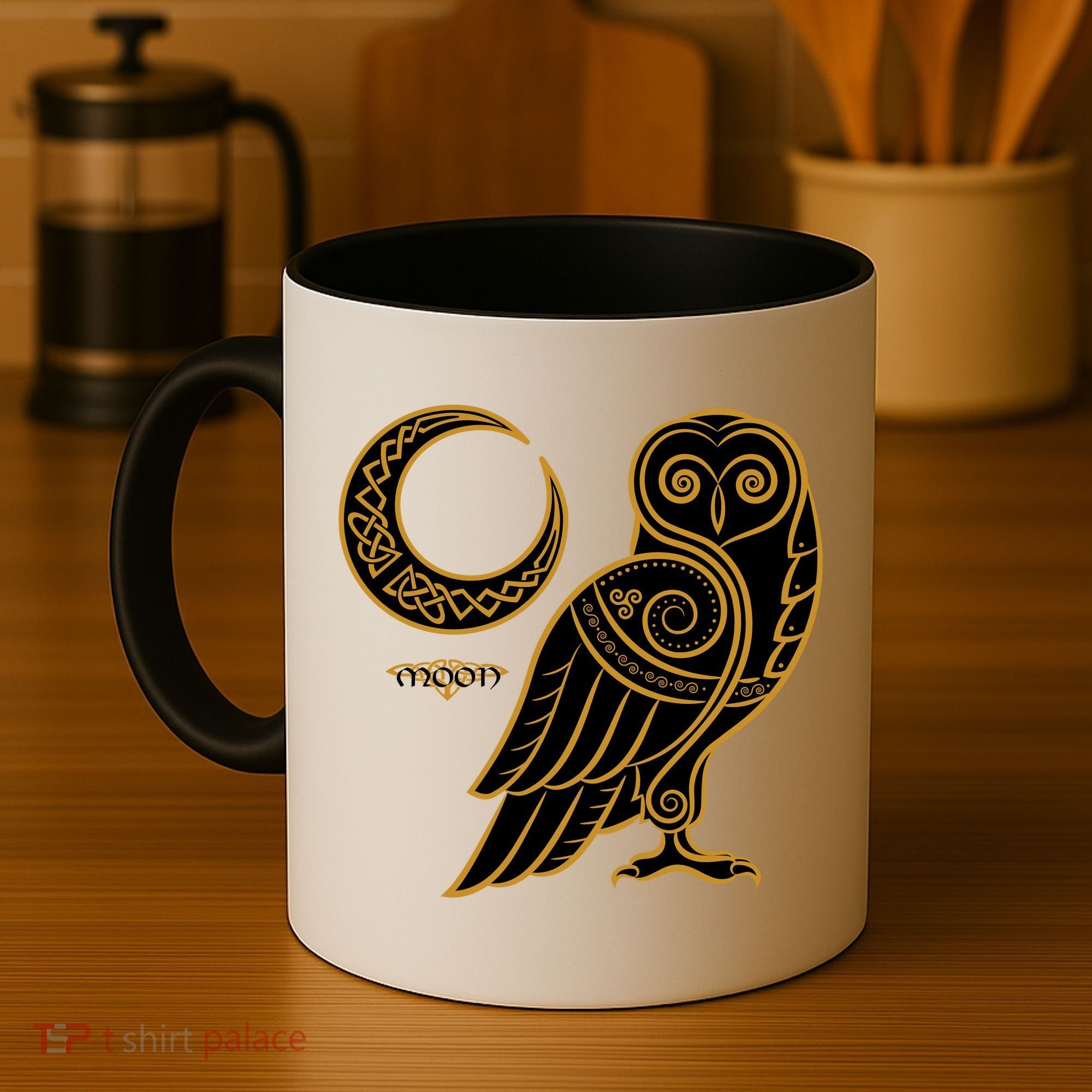 Celtic Knot Moon Owl Coffee Mug