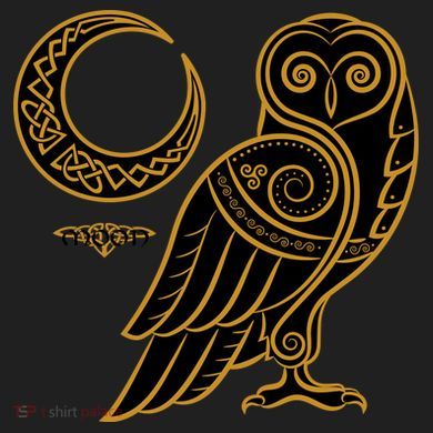 Celtic Knot Moon Owl Women's Dry Zone Grid Polo