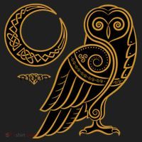 Celtic Knot Moon Owl Women's Dry Zone Grid Polo thumb 2