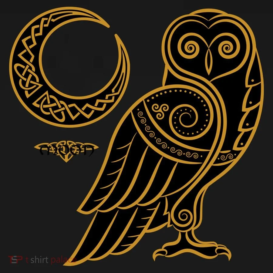 Celtic Knot Moon Owl Ornament