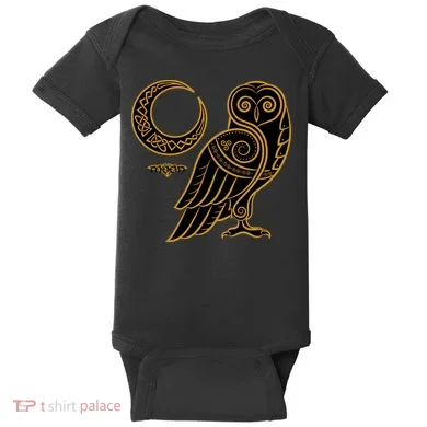 Celtic Knot Moon Owl Baby Bodysuit