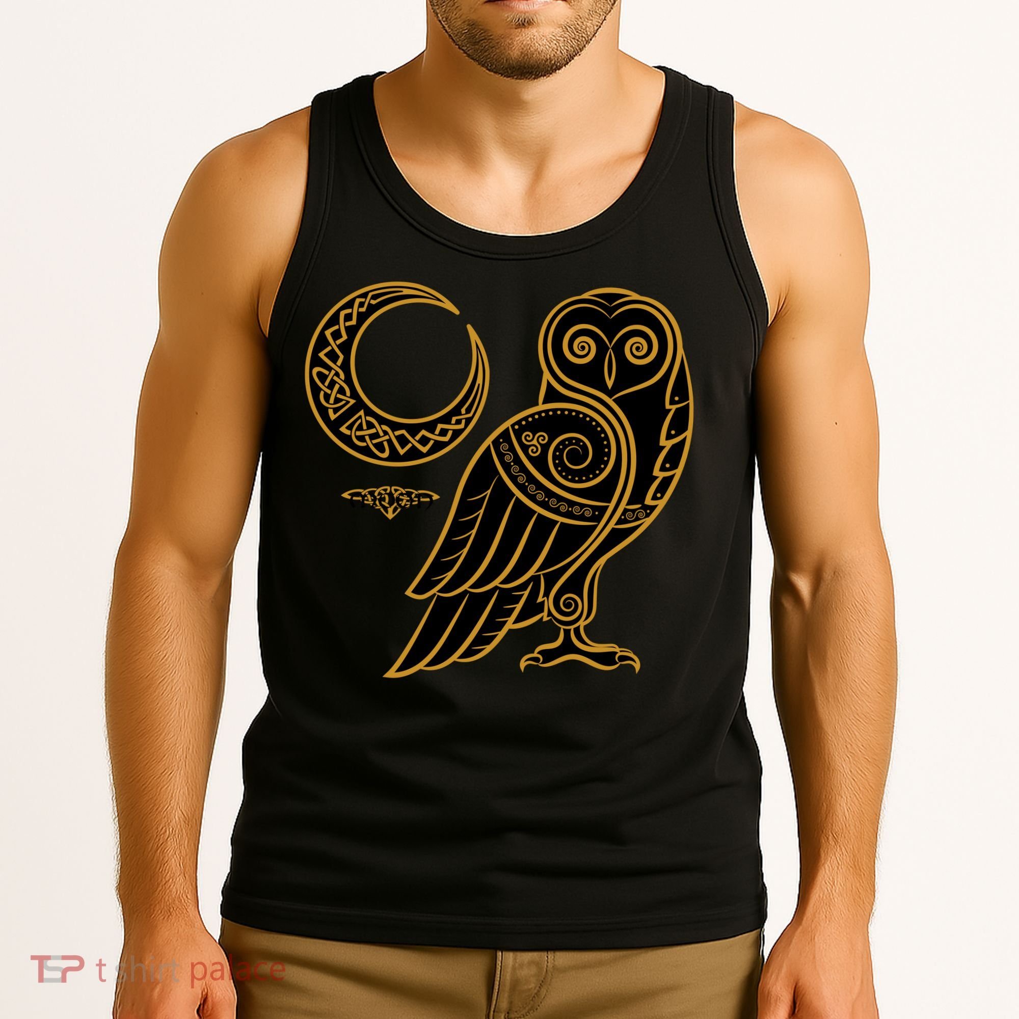 Celtic Knot Moon Owl Tank Top