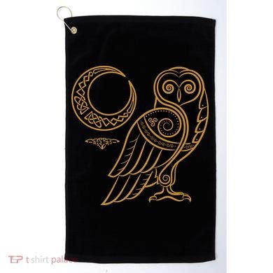 Celtic Knot Moon Owl Golf Towel