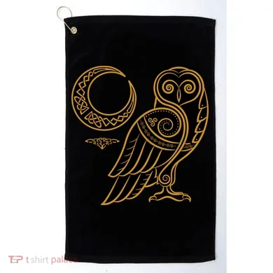 Celtic Knot Moon Owl Golf Towel