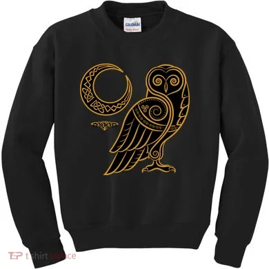 Celtic Knot Moon Owl Kids Sweatshirt