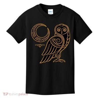 Celtic Knot Moon Owl Kids T-Shirt