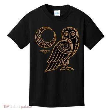 Celtic Knot Moon Owl Kids T-Shirt