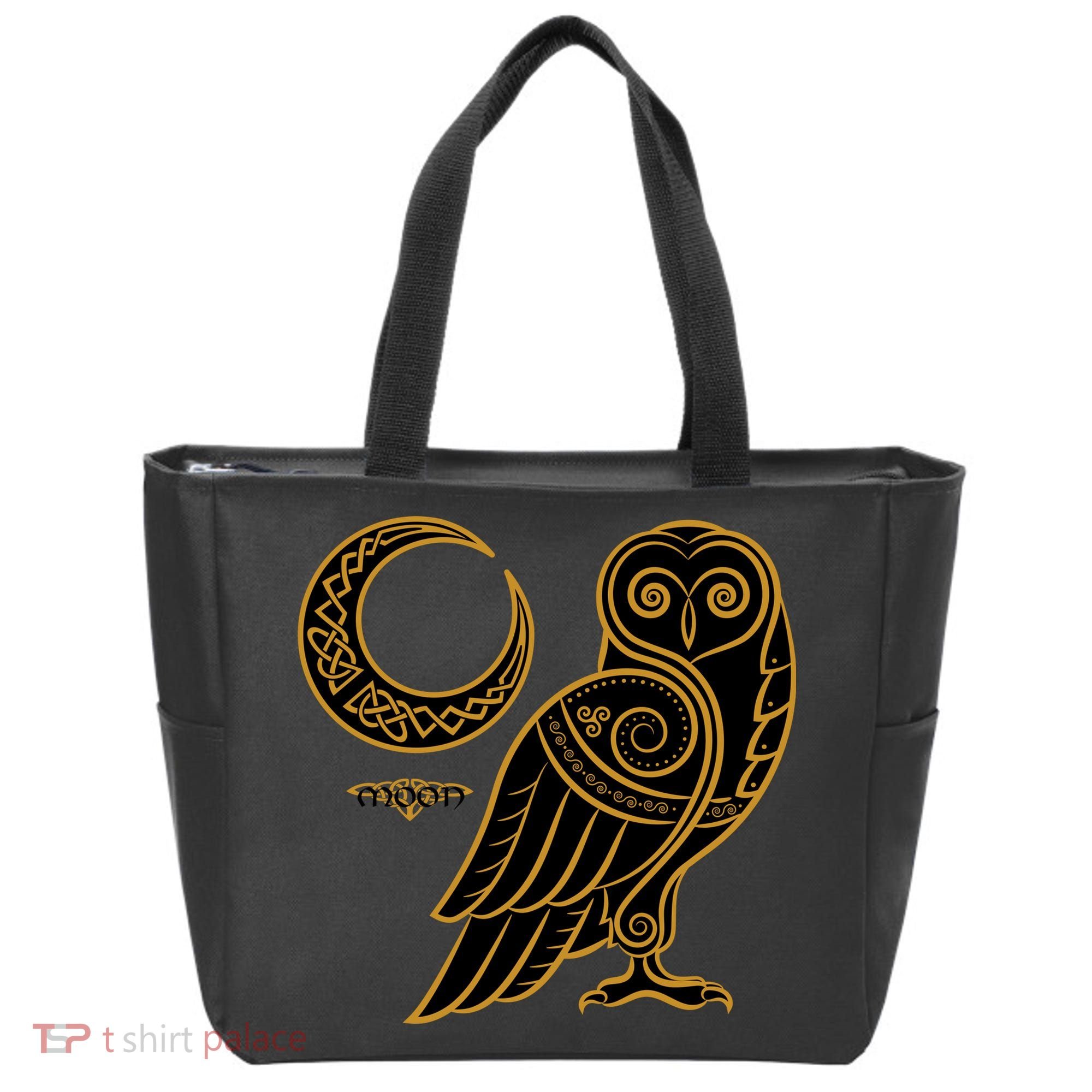 Celtic Knot Moon Owl Tote Bag
