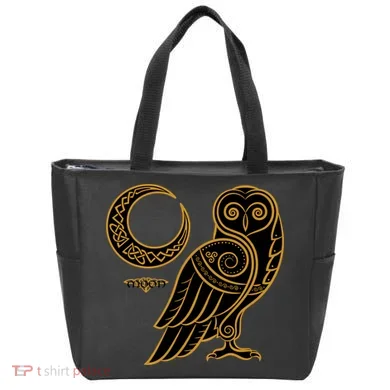 Celtic Knot Moon Owl Tote Bag