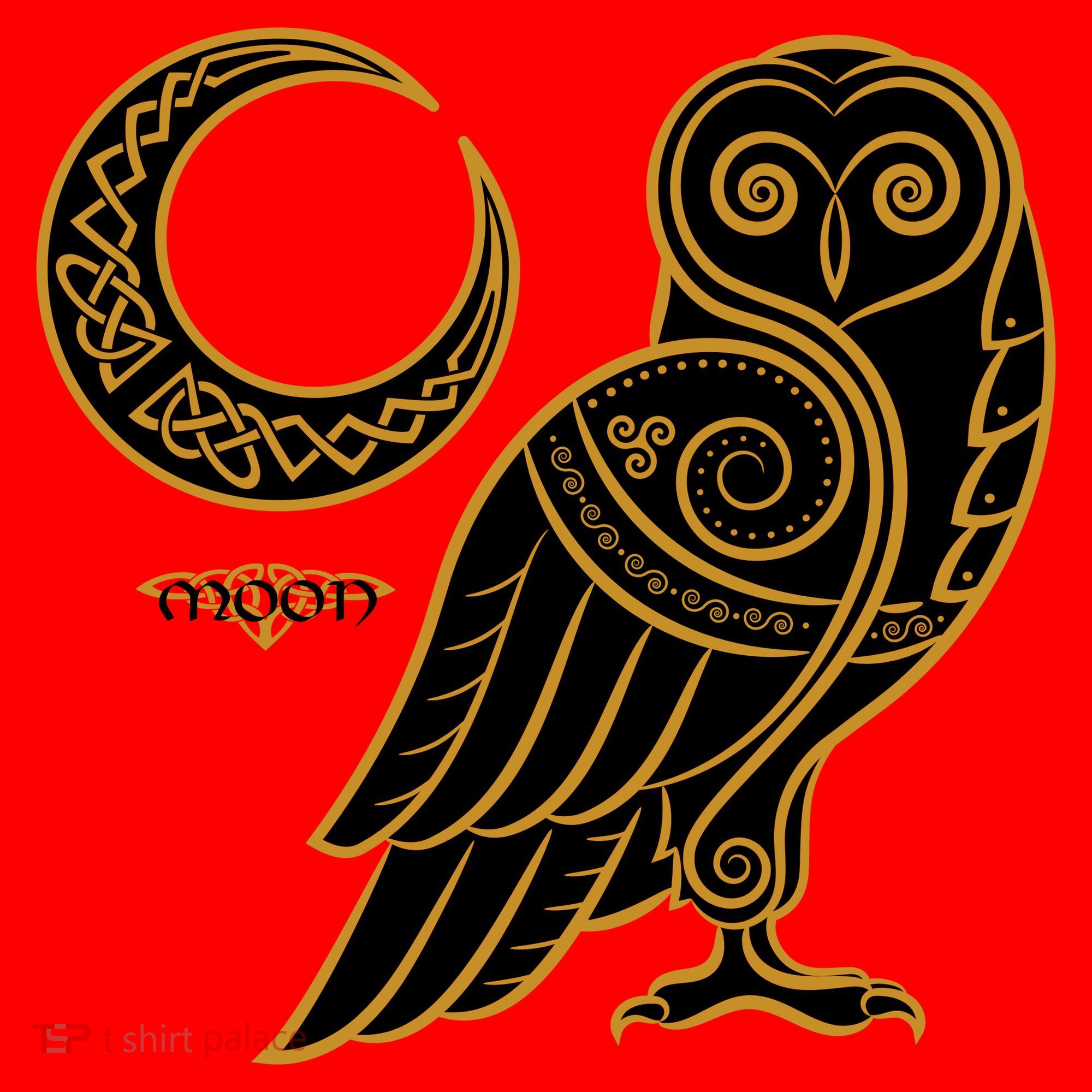 Celtic Knot Moon Owl Santa Hat