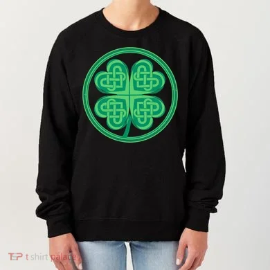 Celtic Pattern Shamrock Clover St Patrick's Day Women's Sweatshirt