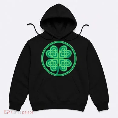 Celtic Pattern Shamrock Clover St Patrick's Day Hoodie