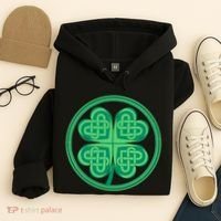 Celtic Pattern Shamrock Clover St Patrick's Day Hoodie thumb 4