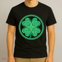 Celtic Pattern Shamrock Clover St Patrick's Day T-Shirt thumb 3