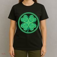 Celtic Pattern Shamrock Clover St Patrick's Day T-Shirt thumb 4