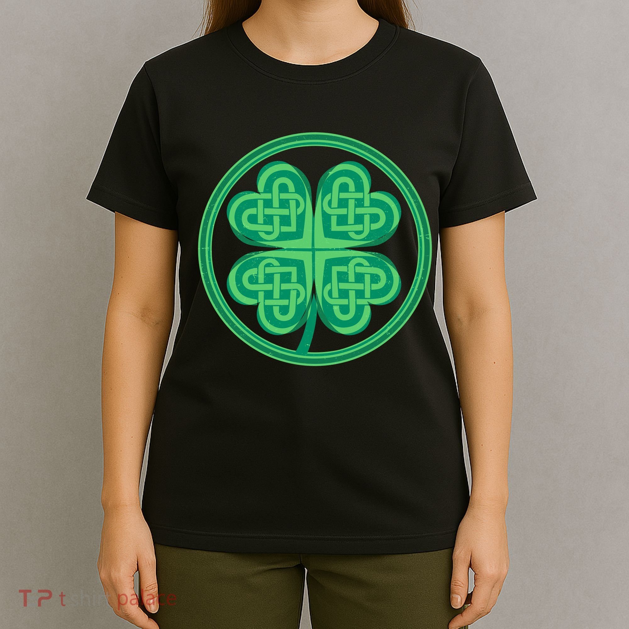 Celtic Pattern Shamrock Clover St Patrick's Day T-Shirt