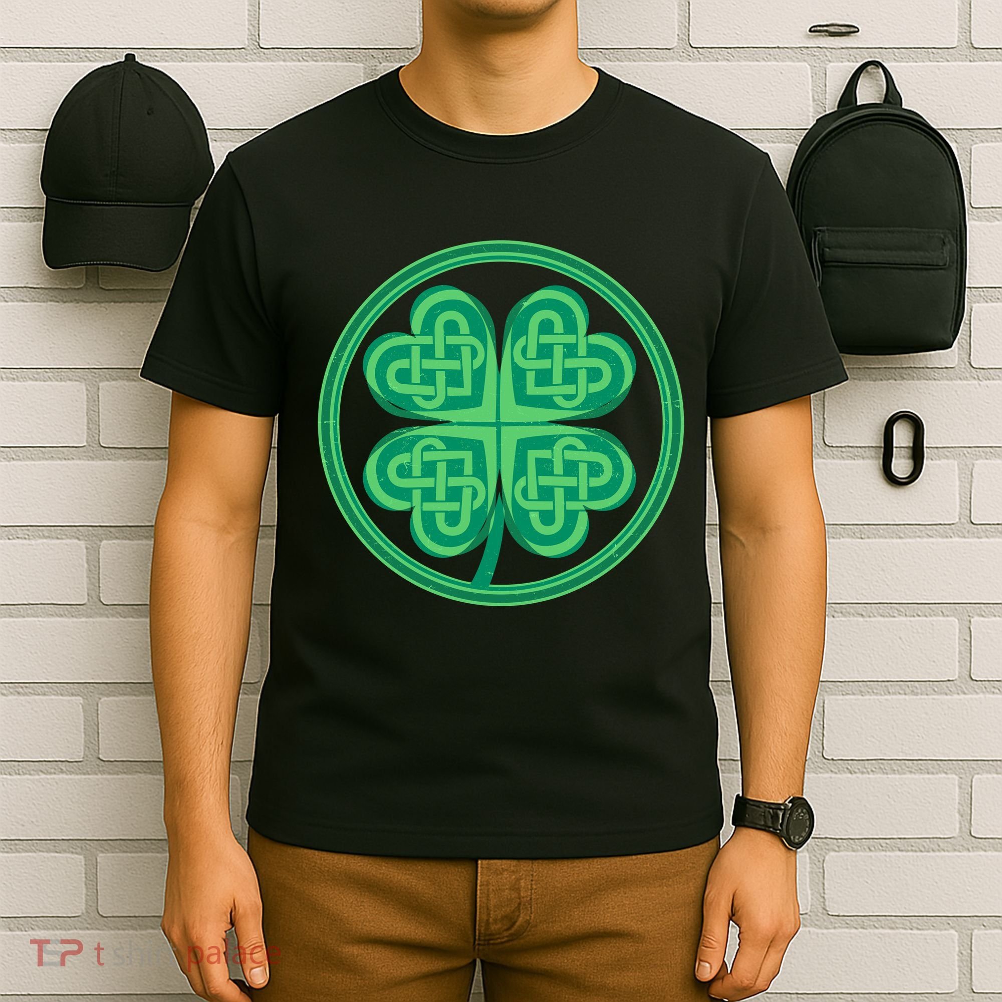 Celtic Pattern Shamrock Clover St Patrick's Day T-Shirt